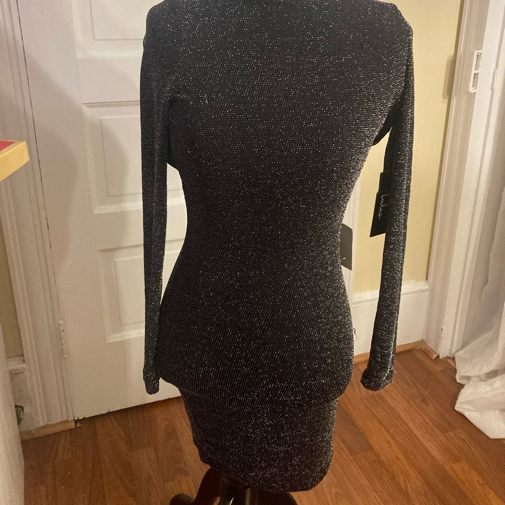 Lulus black dress with silver accents